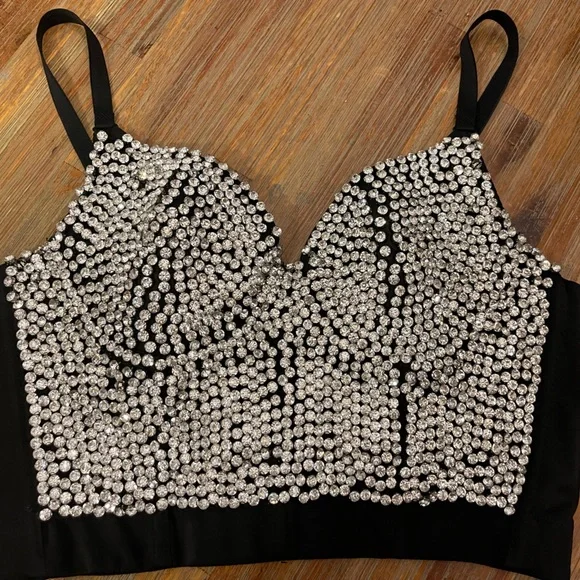 Tops | One Of A Kind Rhinestone Bustier | Poshmark display picture 1